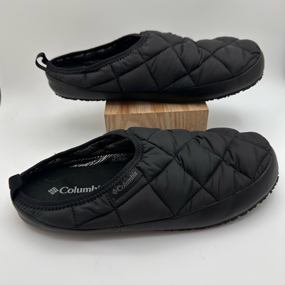 Columbia Men’s Black Quilted Insulated Mule Slippers Size 8 - Picture 1 of 8